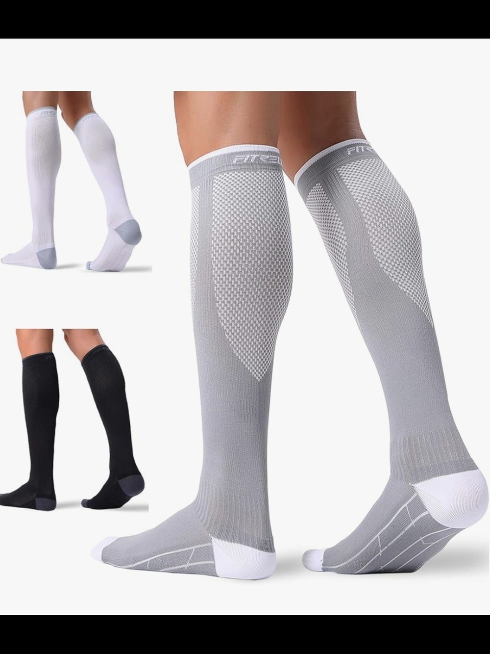 3 Pairs Compression Socks for Women and Men 20-30mmHg-Circulation Support Socks